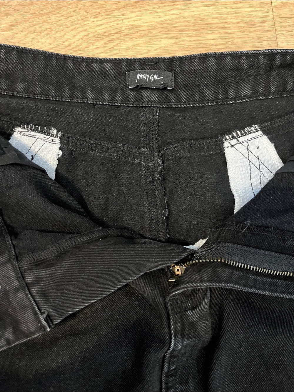 Nasty Gal Black Maxi Denim Skirt with Front Slit - Picture 9 of 15